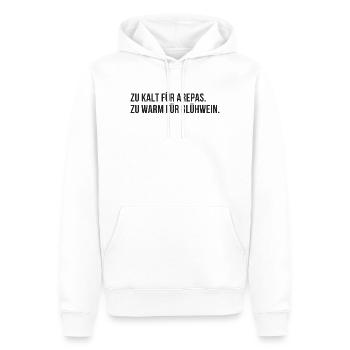 Trop froid pour les arepas, trop chaud pour le vin chaud - Sweat à capuche Premium bio Homme - blanc - Devant - Nico (187cm)