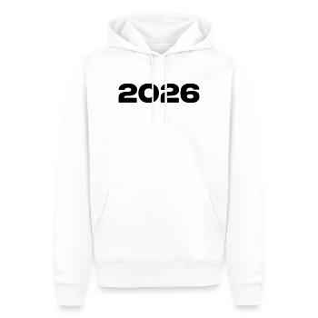 Cadeau Vintage 2026 - Sweat à capuche Premium bio Homme - blanc - Devant - Nico (187cm)