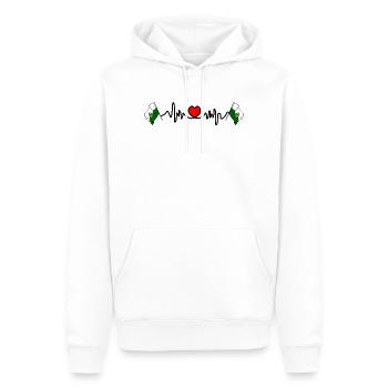 Steiermark-Flaggen-Herzschlag - Männer Premium Bio Hoodie - Weiß - Vorne - Nico (187cm)