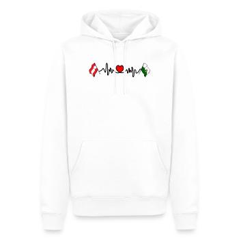 Steiermark-Flaggen mit Herzschlag - Männer Premium Bio Hoodie - Weiß - Vorne - Nico (187cm)