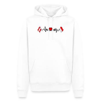 Drapeaux du Vorarlberg avec battement de cœur - Sweat à capuche Premium bio Homme - blanc - Devant - Nico (187cm)