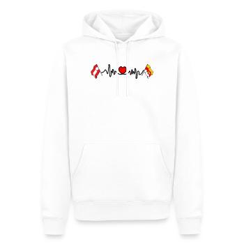 Kärnten-Flaggen-Herzschlag - Männer Premium Bio Hoodie - Weiß - Vorne - Nico (187cm)