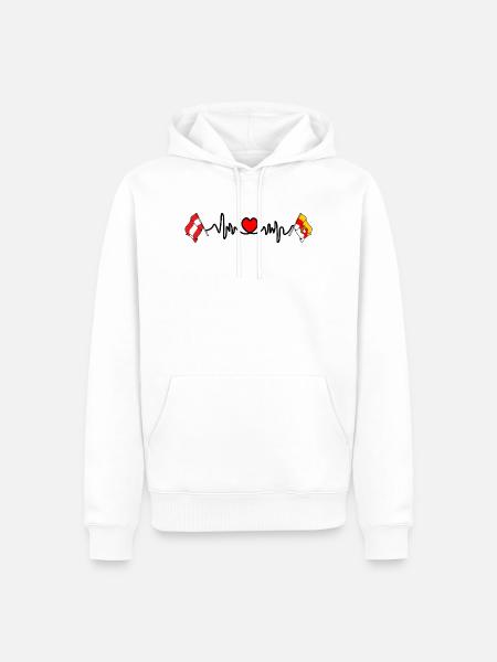 Kärnten Flags Heartbeat - Men’s Premium Organic Hoodie - white