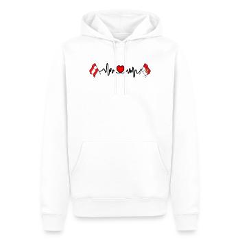 Battement de cœur du drapeau de Salzbourg - Sweat à capuche Premium bio Homme - blanc - Devant - Nico (187cm)