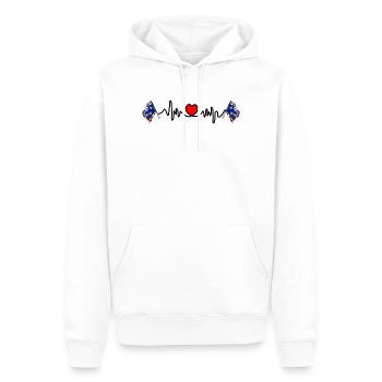 Centre-Val de Loire Battement de cœur - Sweat à capuche Premium bio Homme - blanc - Devant - Nico (187cm)