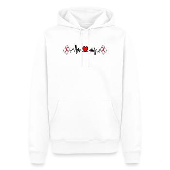 Battement de cœur de la Cité de Londres - Sweat à capuche Premium bio Homme - blanc - Devant - Nico (187cm)
