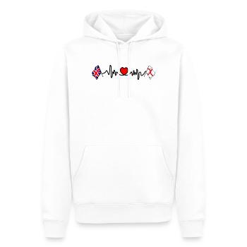 City of London & UK Heartbeat - Sweat à capuche Premium bio Homme - blanc - Devant - Nico (187cm)