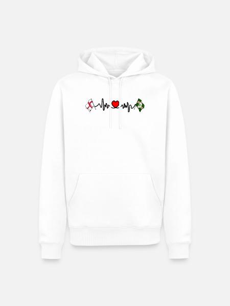 Nottinghamshire & England Herzschlag - Männer Premium Bio Hoodie - Weiß