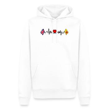 Drapeau Omerset + Battement de cœur + Drapeau britannique - Sweat à capuche Premium bio Homme - blanc - Devant - Nico (187cm)