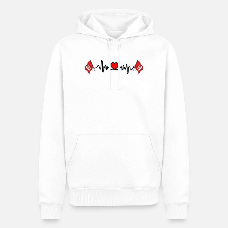 Warwickshire Herzfrequenz - Männer Premium Bio Hoodie - Weiß