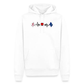 West Sussex Flagge + Herzschlag & englische Flagge - Männer Premium Bio Hoodie - Weiß - Vorne - Nico (187cm)