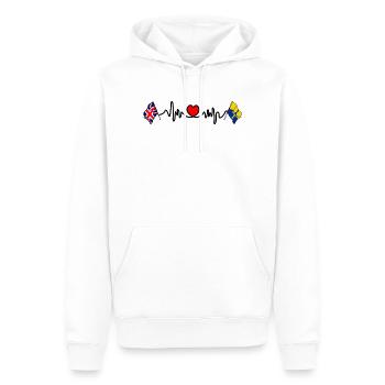 Herzfrequenz in Durham & UK - Männer Premium Bio Hoodie - Weiß - Vorne - Nico (187cm)