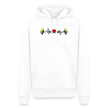 Durham-Flagge mit Herzschlag - Männer Premium Bio Hoodie - Weiß - Vorne - Nico (187cm)