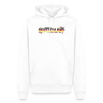 DEUTSCHLAND – Glitch Flag Style Typography - Männer Premium Bio Hoodie - Weiß - Vorne - Nico (187cm)