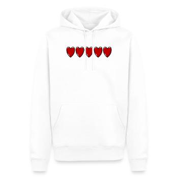 Amour de la ligne de cœur - Sweat à capuche Premium bio Homme - blanc - Devant - Nico (187cm)