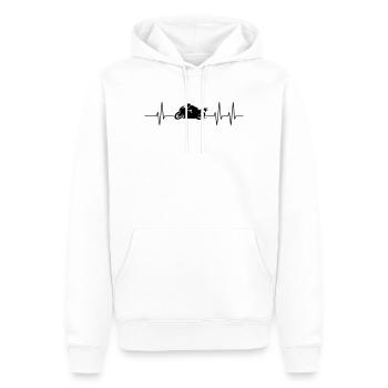 motocyclette - Sweat à capuche Premium bio Homme - blanc - Devant - Nico (187cm)