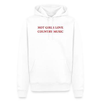 Hot Girls Love Country Love  - Männer Premium Bio Hoodie - Weiß - Vorne - Nico (187cm)