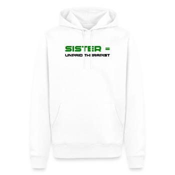 Typographie de Green Bold Sister - Sweat à capuche Premium bio Homme - blanc - Devant - Nico (187cm)