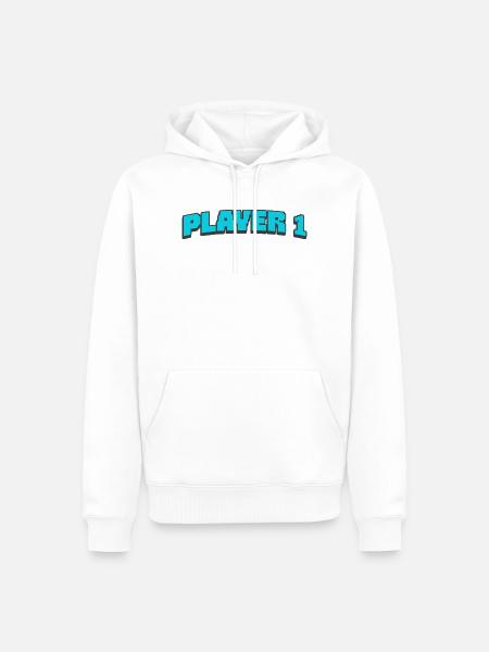 PLAYER 1 - Männer Premium Bio Hoodie - Weiß