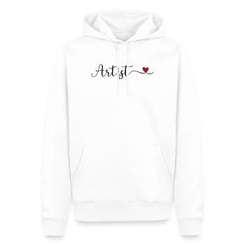 Künstler mit Herz - Männer Premium Bio Hoodie - Weiß - Vorne - Nico (187cm)