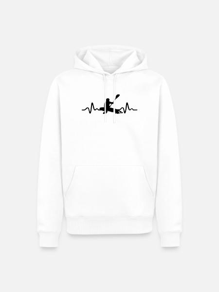 Kajak Herzschlag - Männer Premium Bio Hoodie - Weiß