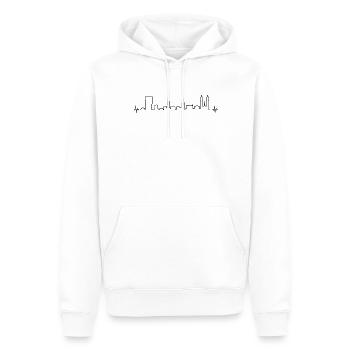 Rythme cardiaque Zurich Suisse Limmat Silhouette - Sweat à capuche Premium bio Homme - blanc - Devant - Nico (187cm)