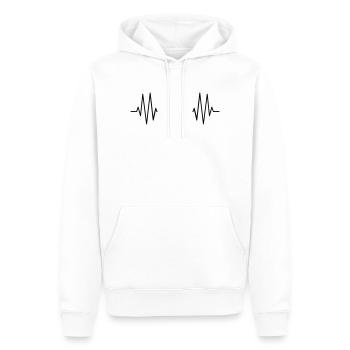 Heartbeat Personnalisation Symbole - Sweat à capuche Premium bio Homme - blanc - Devant - Nico (187cm)