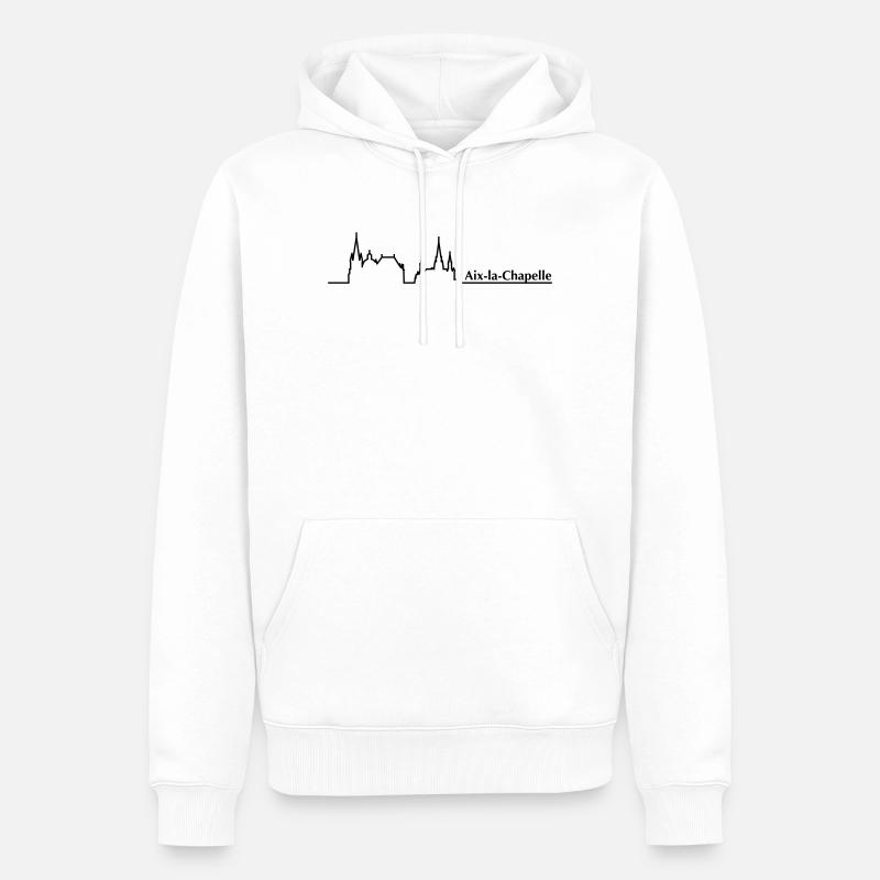 Aachen Skyline - Männer Premium Bio Hoodie - Weiß
