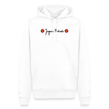 RETRAITE. BONNE RETRAITE. JOYEUSE RETRAITE - Sweat à capuche Premium bio Homme - blanc - Devant - Nico (187cm)