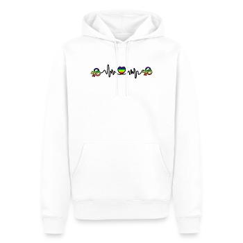 Lesbisches Herzschlag-Cardio - Männer Premium Bio Hoodie - Weiß - Vorne - Nico (187cm)
