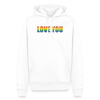 Regenbogenstreifen love you LGBT lgbtqi queer - Männer Premium Bio Hoodie - Weiß - Vorne - Nico (187cm)
