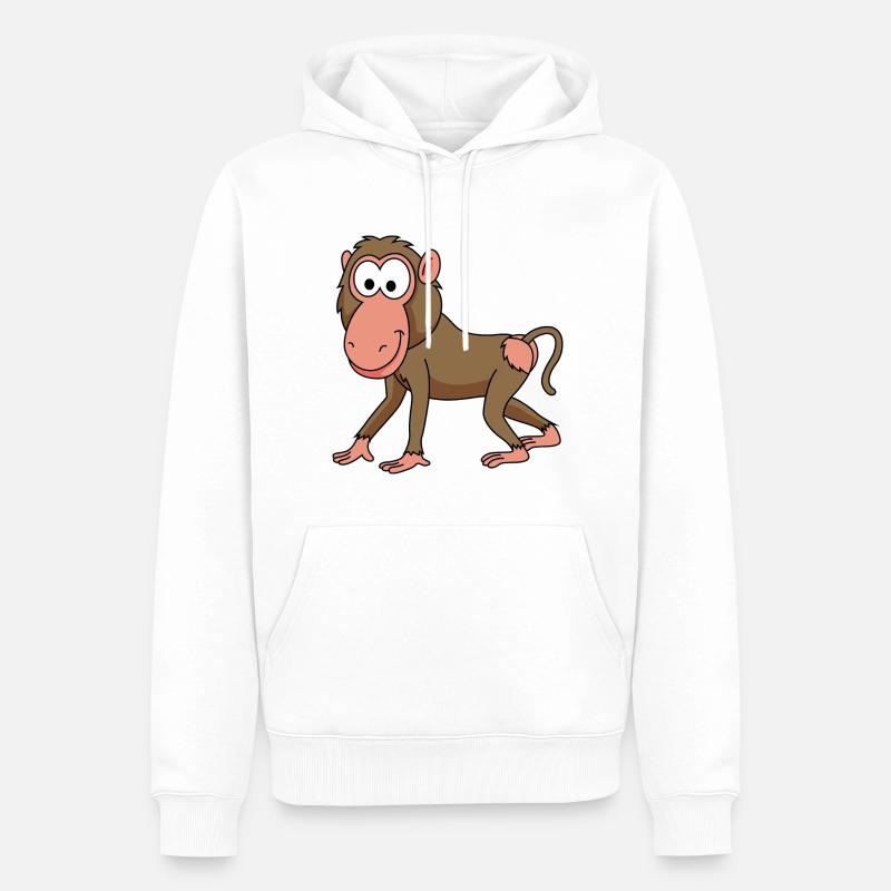 Monkey affe comic - Männer Premium Bio Hoodie - Weiß
