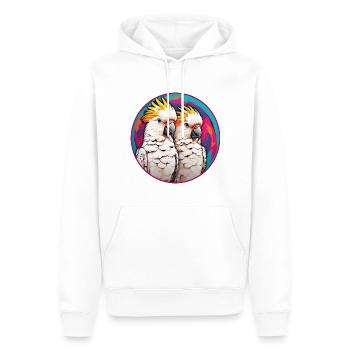 Kakadus Kakadupärchen im bunten Farbkreis - Männer Premium Bio Hoodie - Weiß - Vorne - Nico (187cm)