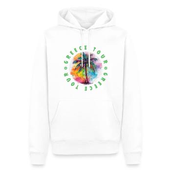 Greece Tour Urlaub Plame Bunt - Männer Premium Bio Hoodie - Weiß - Vorne - Nico (187cm)