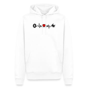 Fréquence cardiaque cardio Lion Cancer - Sweat à capuche Premium bio Homme - blanc - Devant - Nico (187cm)