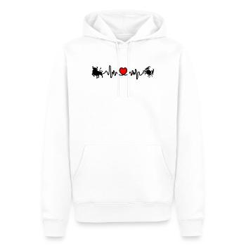 Fréquence cardiaque cardio Taureau Cancer - Sweat à capuche Premium bio Homme - blanc - Devant - Nico (187cm)