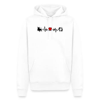 Herzfrequenz Cardio Stier Fische - Männer Premium Bio Hoodie - Weiß - Vorne - Nico (187cm)
