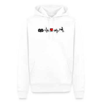 Herzfrequenz Cardio Widder Skorpion - Männer Premium Bio Hoodie - Weiß - Vorne - Nico (187cm)