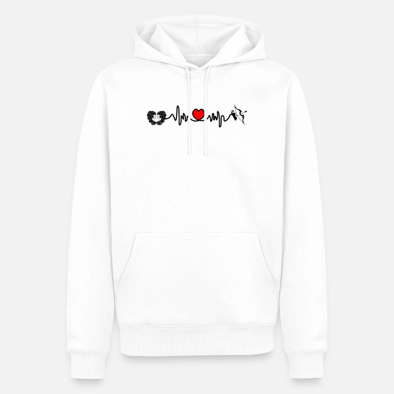 Herzfrequenz Cardio Zwillinge Schütze - Männer Premium Bio Hoodie - Weiß