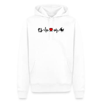 Herzfrequenz Kardio Fische Krebs - Männer Premium Bio Hoodie - Weiß - Vorne - Nico (187cm)