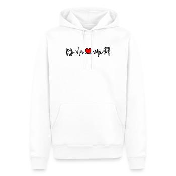 Fréquence cardiaque cardio Poissons Vierge - Sweat à capuche Premium bio Homme - blanc - Devant - Nico (187cm)
