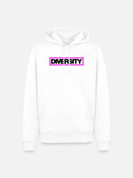 Diversité typographique Contour 2C - Sweat à capuche Premium bio Homme - blanc