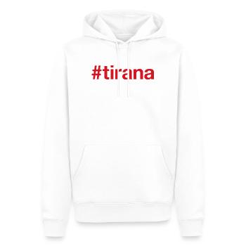 TIRANA Hashtag - Sweat à capuche Premium bio Homme - blanc - Devant - Nico (187cm)