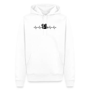 Video Videokamera Videograf EKG Herzschlag - Männer Premium Bio Hoodie - Weiß - Vorne - Nico (187cm)