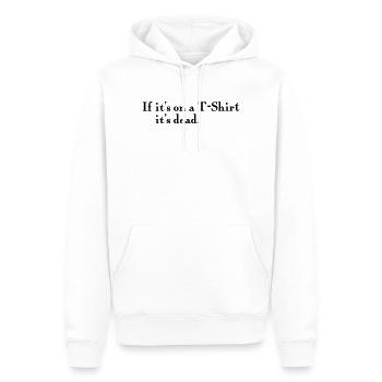 sur un T-shirt - Sweat à capuche Premium bio Homme - blanc - Devant - Nico (187cm)