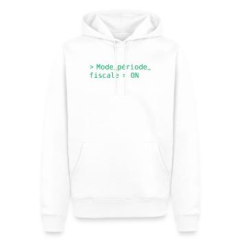 Période fiscale : chargement lent, café rapide - Sweat à capuche Premium bio Homme - blanc - Devant - Nico (187cm)