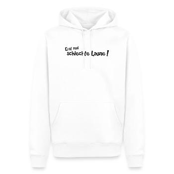 First of all, a bad mood - Men’s Premium Organic Hoodie - white - Front - Nico (187cm)