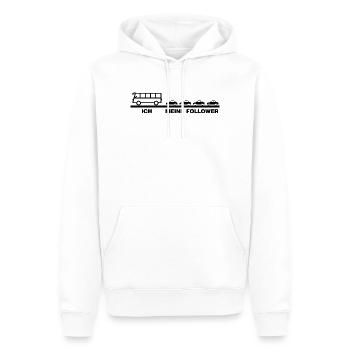 Ich und meine Anhänger lustiges Bus Fahrer Sprüche - Männer Premium Bio Hoodie - Weiß - Vorne - Nico (187cm)
