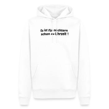 Zu Uhrzeit - Männer Premium Bio Hoodie - Weiß - Vorne - Nico (187cm)