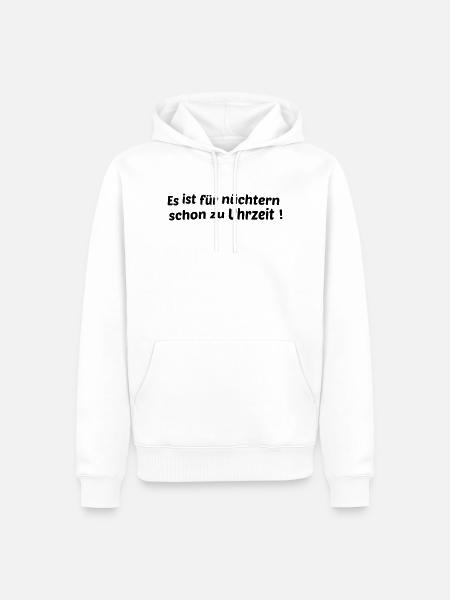 Zu Uhrzeit - Männer Premium Bio Hoodie - Weiß